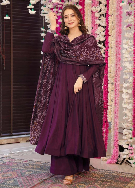 Women Taara Anarkali Palazzo Dupatta Set