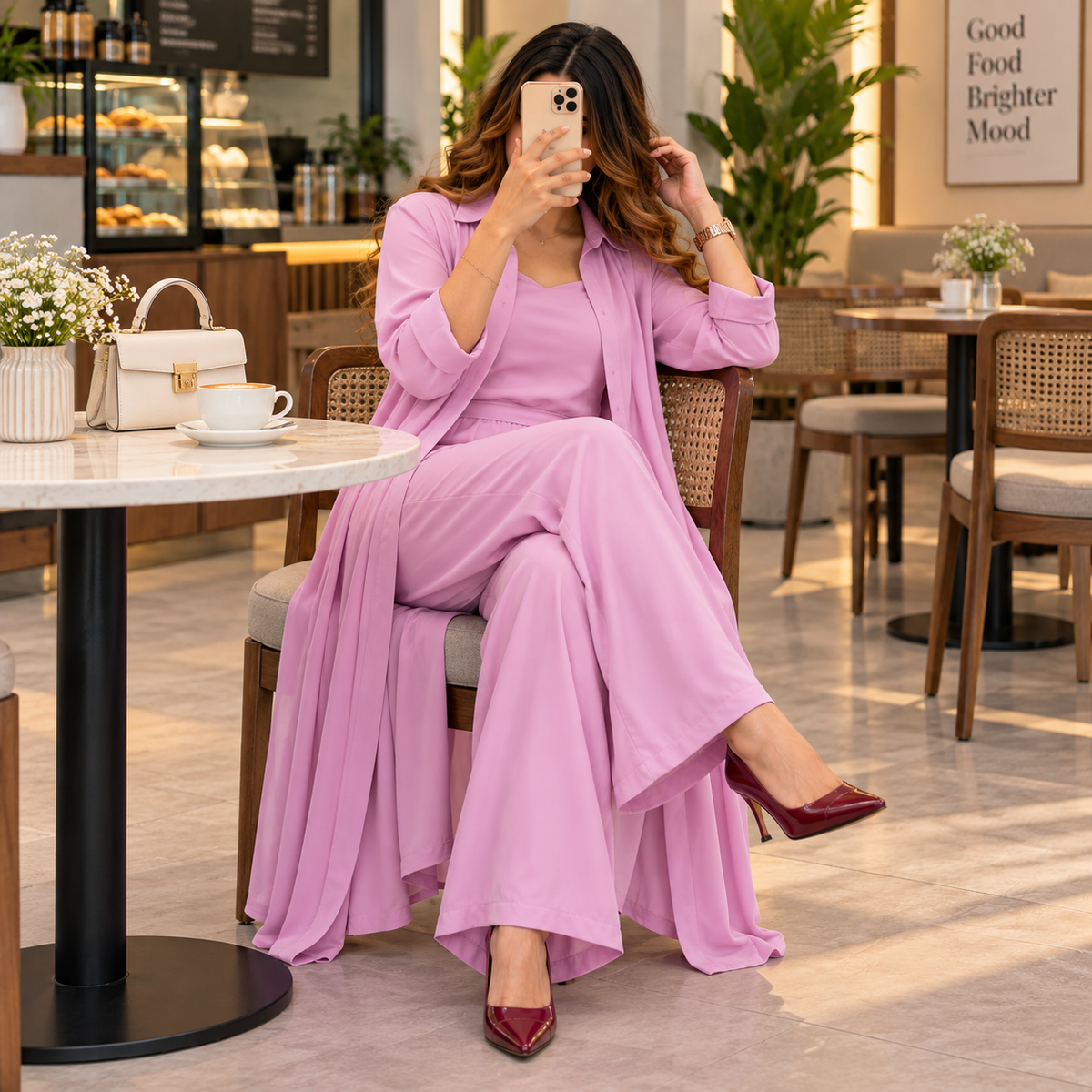 Women's 3-Piece Co-Ord Set with Long Shrug