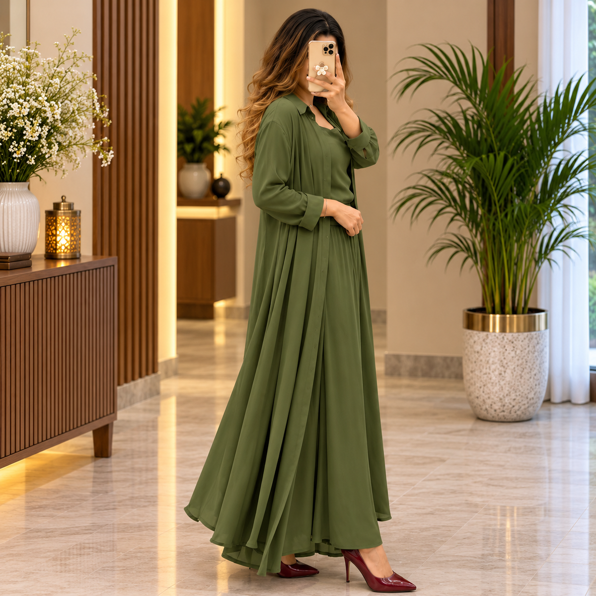 Women's 3-Piece Co-Ord Set with Long Shrug