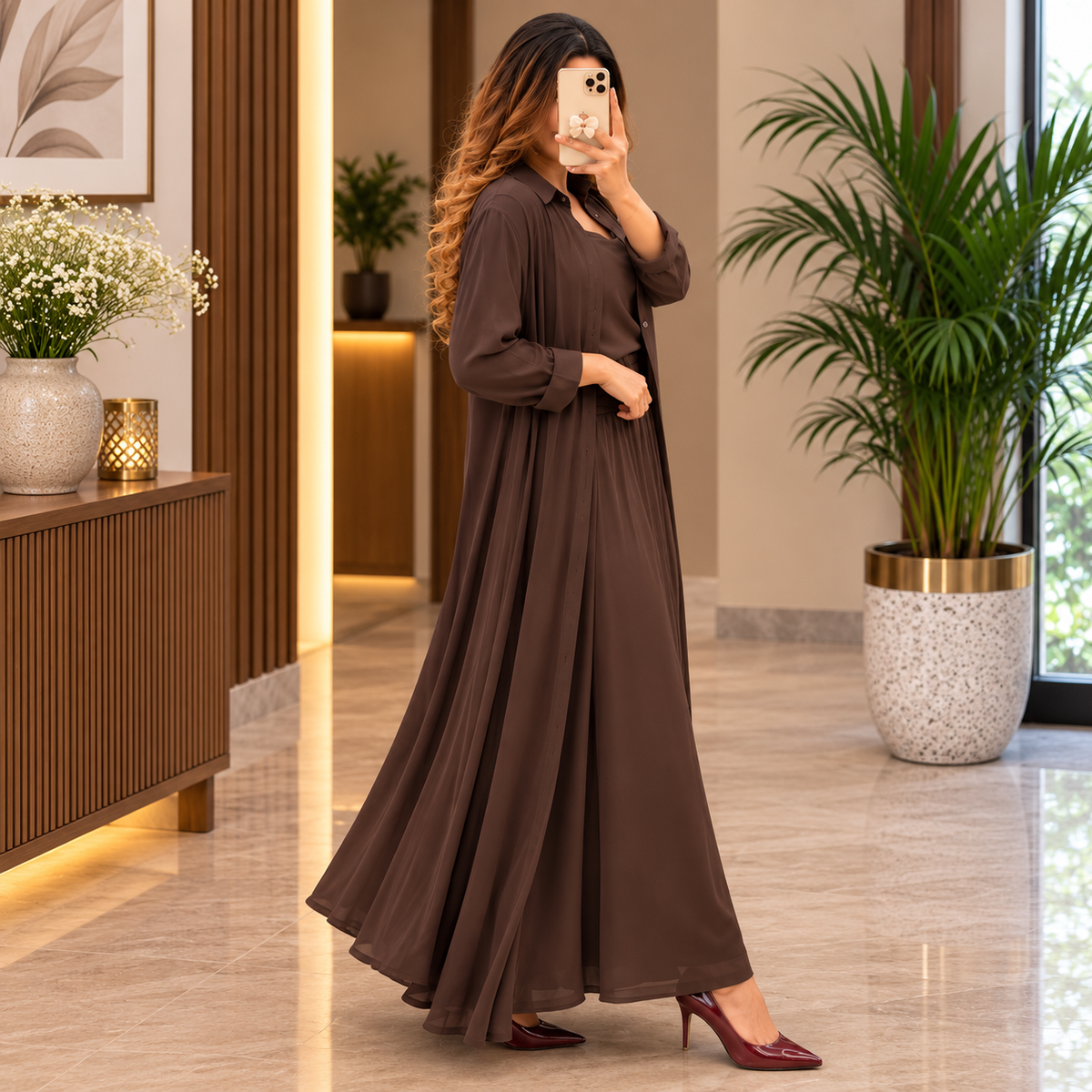 Women's 3-Piece Co-Ord Set with Long Shrug