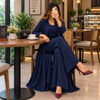Women's 3-Piece Co-Ord Set with Long Shrug