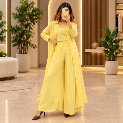 Women's 3-Piece Co-Ord Set with Long Shrug