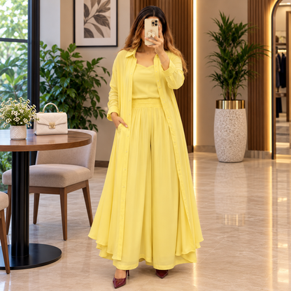 Women's 3-Piece Co-Ord Set with Long Shrug