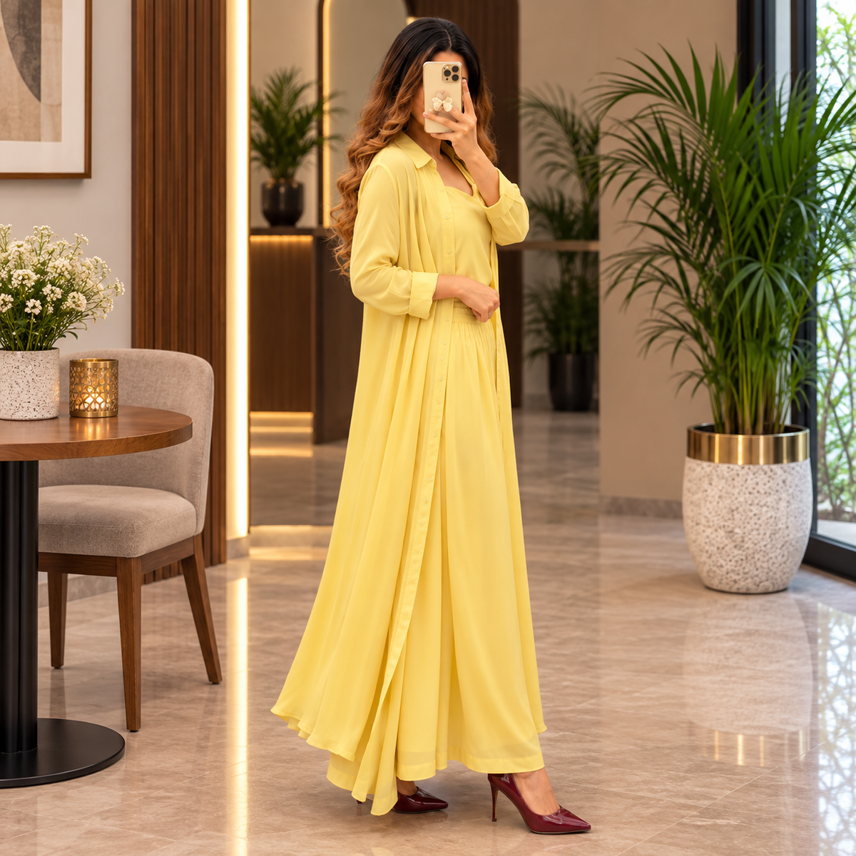 Women's 3-Piece Co-Ord Set with Long Shrug