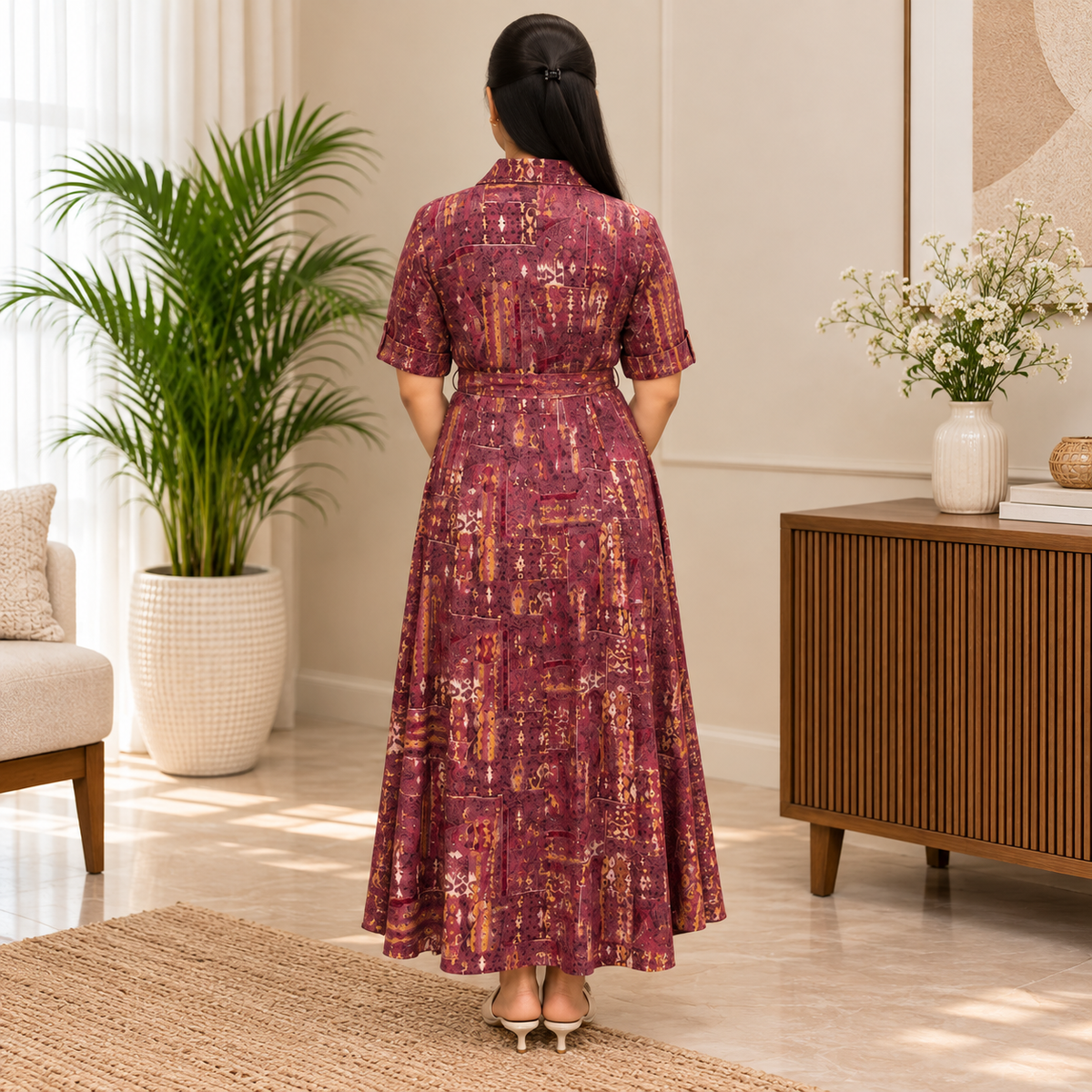 Printed Rayon Maxi Dress