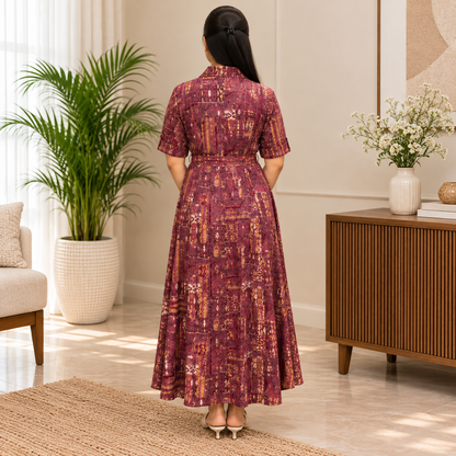 Printed Rayon Maxi Dress