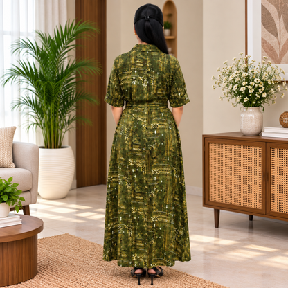 Printed Rayon Maxi Dress
