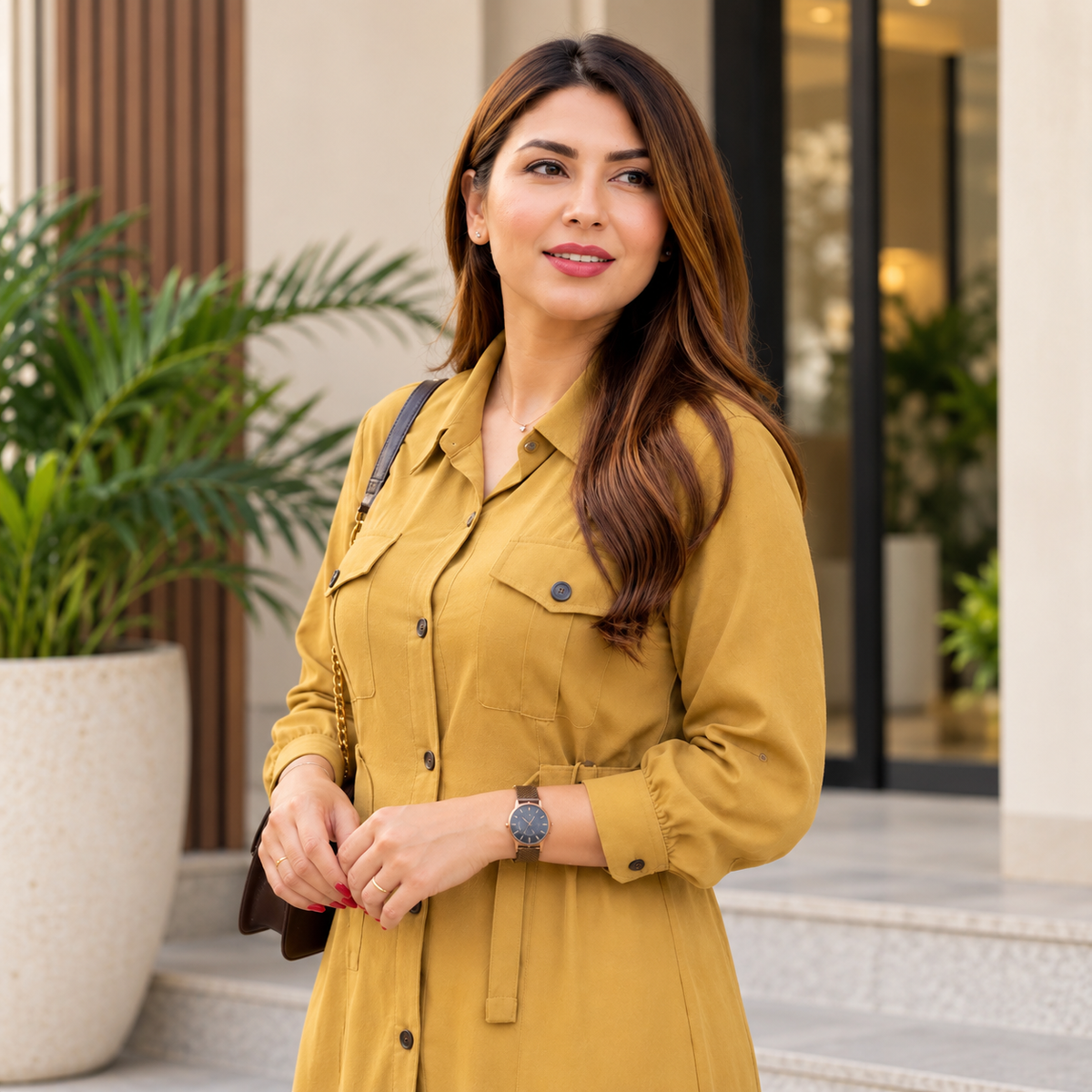 Women's Maxi Style Dress with Waist Belt | Casual & Office Wear