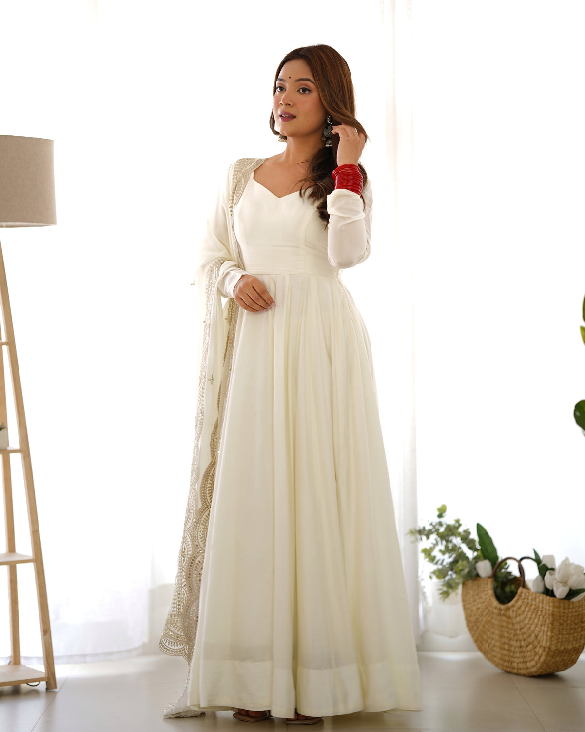 Women’s Premium Chanderi Silk Anarkali Suit Set with Dupatta