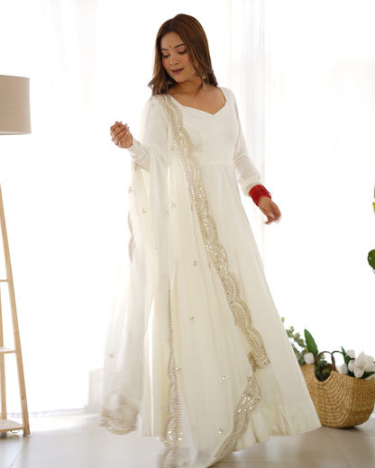 Women’s Premium Chanderi Silk Anarkali Suit Set with Dupatta